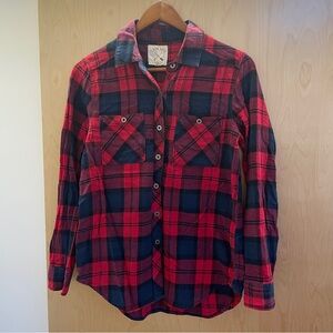 PacSun La Hearts red & blue flannel - Size Small